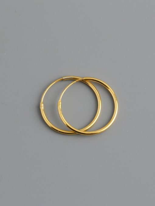 18mm (gold) 925 Sterling Silver Round Minimalist Hoop Earring