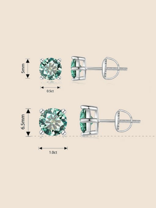 Jare 925 Sterling Silver Moissanite Geometric Classic Stud Earring 4