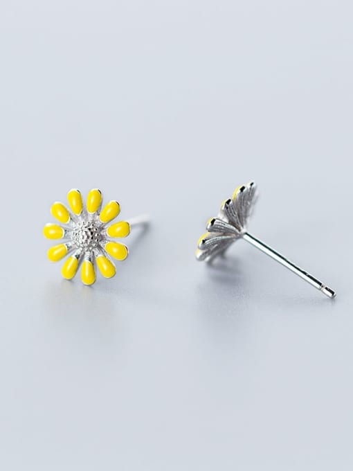 Rosh 925 Sterling Silver Enamel Flower Minimalist Stud Earring 4
