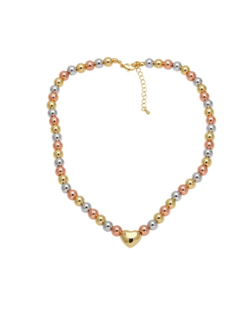 CC Brass Heart Minimalist Beaded Necklace 0