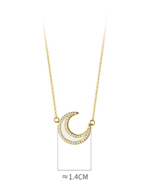 Rosh 925 Sterling Silver Shell Moon Minimalist Necklace 3