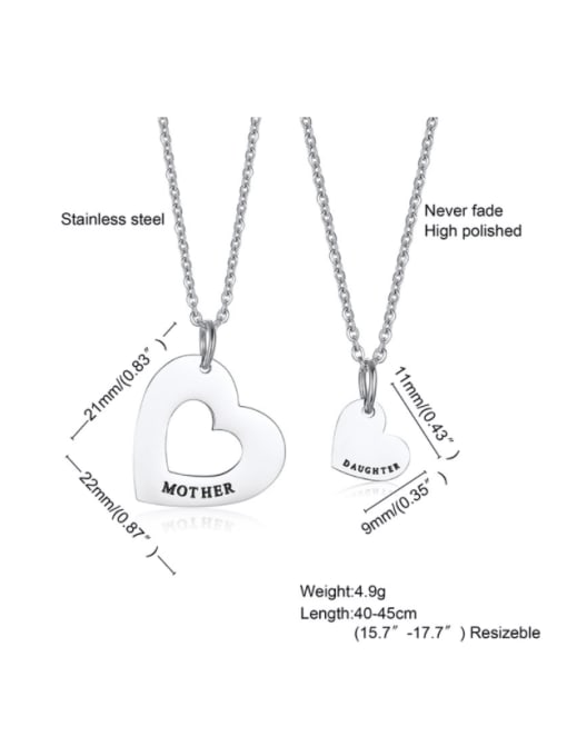 CONG Titanium Steel Heart Minimalist Necklace 2
