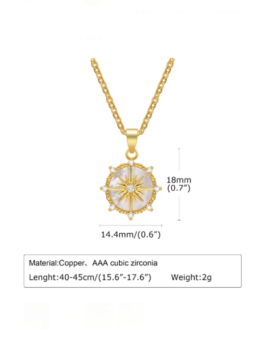 CONG Brass Shell Geometric Minimalist Necklace 2