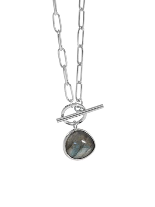 DAKA 925 Sterling Silver Opal Geometric Vintage Necklace 4