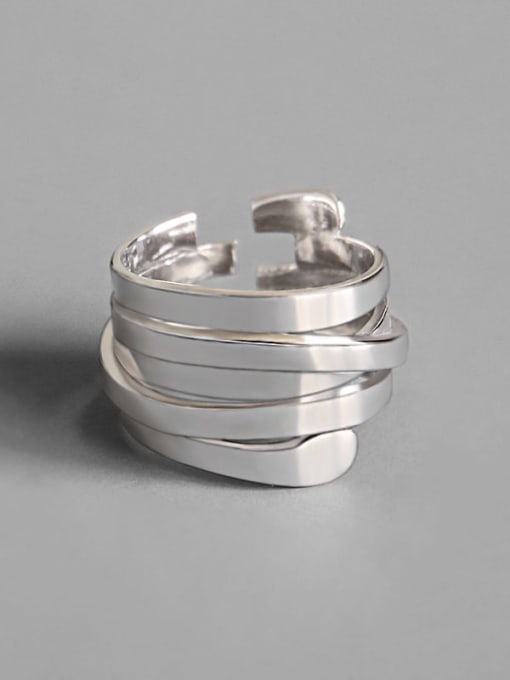 DAKA 925 Sterling Silver Simple Multi-layer Winding Ring 3