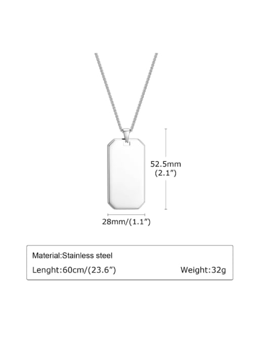 CONG Stainless steel Rectangle Hip Hop Necklace 4