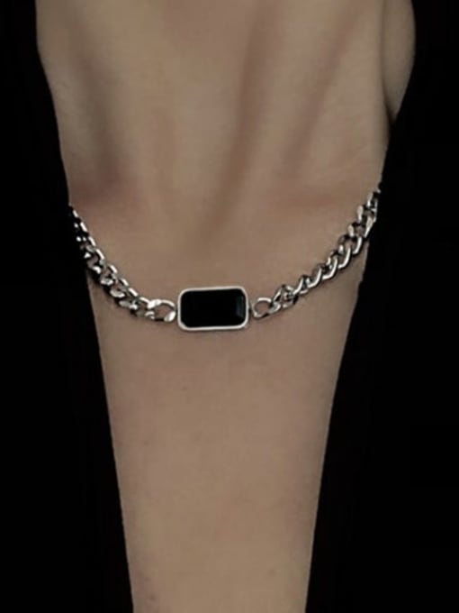 A TEEM Titanium Steel Geometric Minimalist Hollow Chain Necklace 1