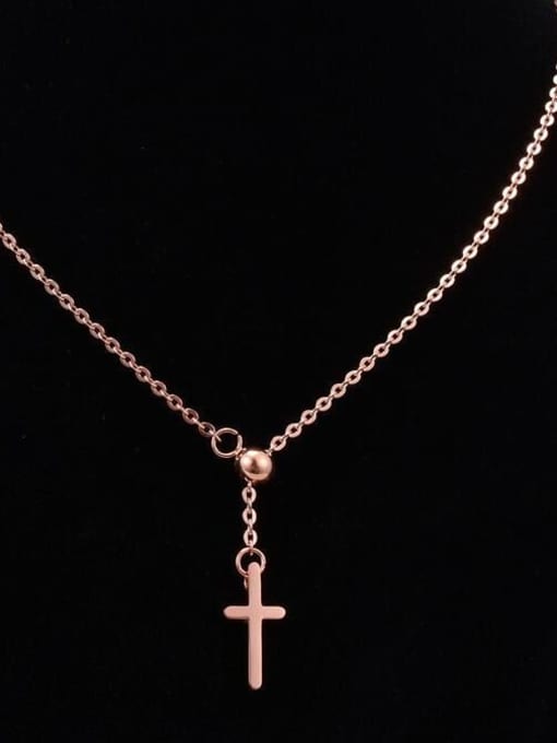 A TEEM Titanium Smooth Cross Necklace 0