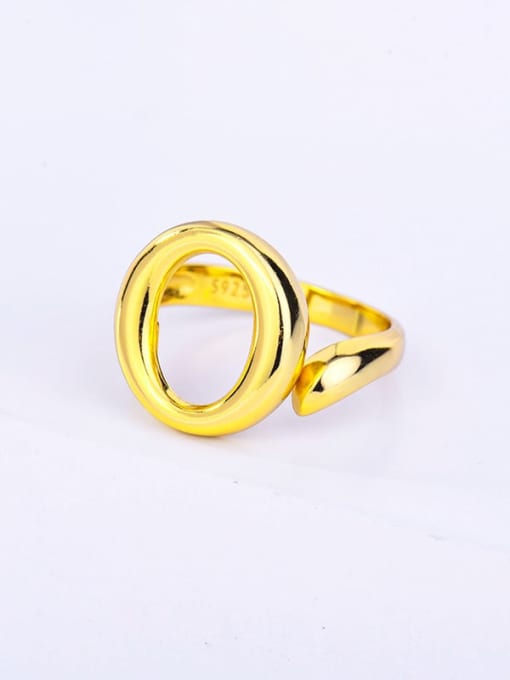 Rd0134 gold 3.6g 925 Sterling Silver Hollow Geometric Minimalist Ring