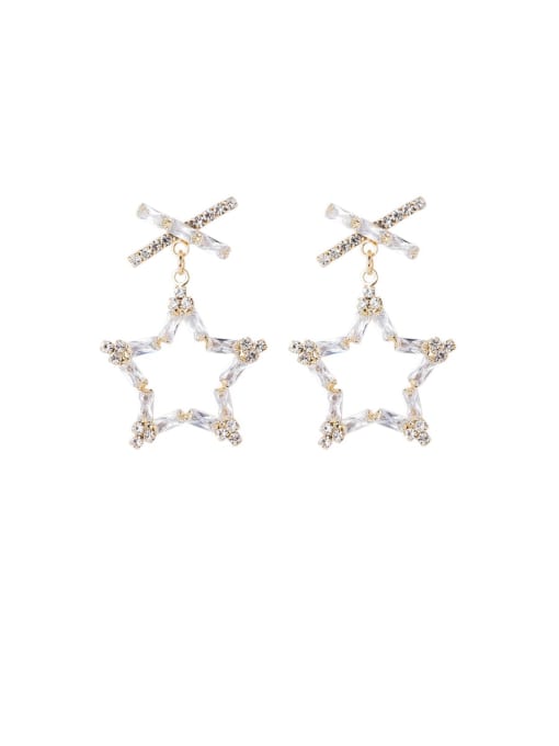 Main plan section Alloy With Imitation Gold Plated Fashion Hollow Star Drop Earrings
