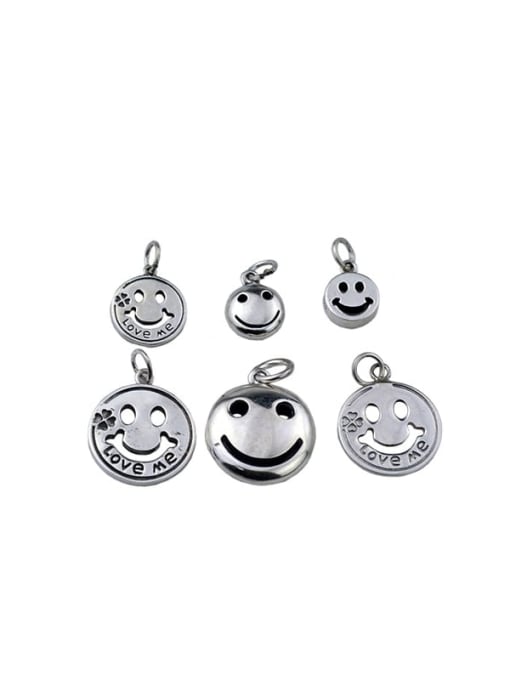 SHUI Vintage Sterling Silver With Simple Smiley Pendant Diy Accessories 0