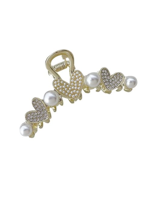 Chimera Alloy Imitation Pearl Trend Heart Jaw Hair Claw 4