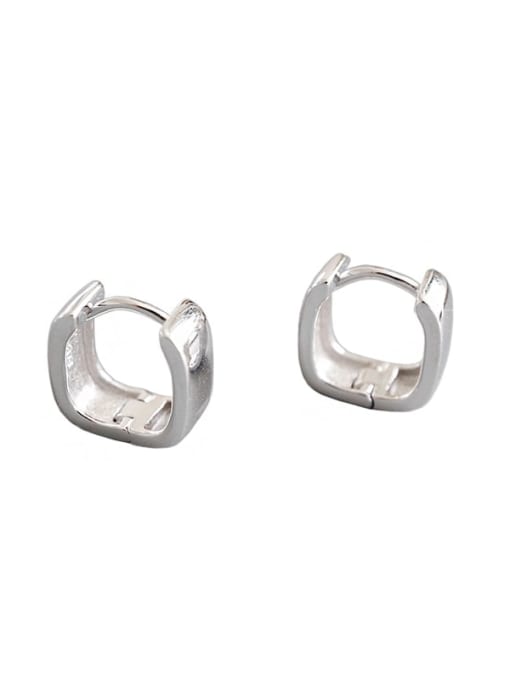 DAKA 925 Sterling Silver Square Minimalist Huggie Earring