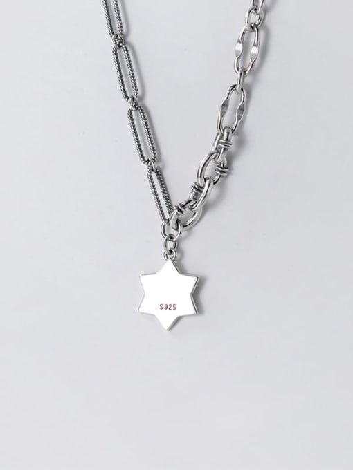 Rosh 925 Sterling Silver Star Vintage Chain Necklace 2