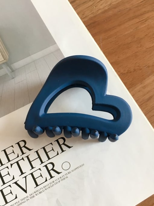 Frosted blue Cellulose Acetate Minimalist Hollow Heart Jaw Hair Claw