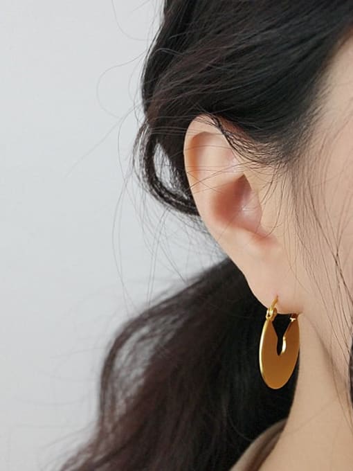 DAKA S925 Sterling Silver geometric fan shaped female Earrings 2