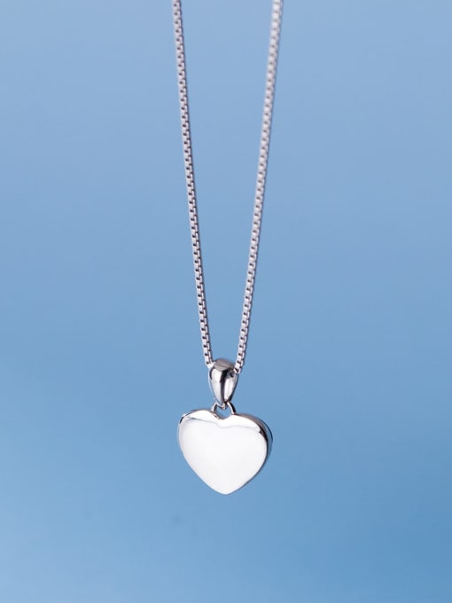 Rosh 925 Sterling Silver Glass Stone Heart Minimalist Necklace 2