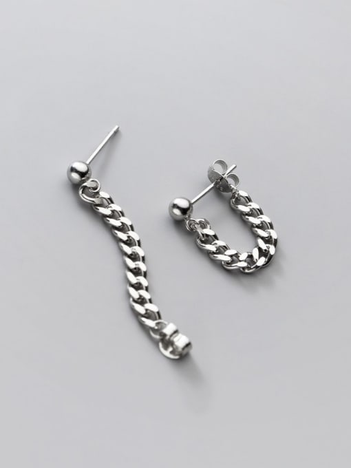 Rosh 925 Sterling Silver Hollow Geometric Chain Vintage Drop Earring 3
