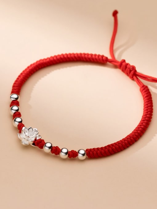 Rosh 925 Sterling Silver Flower Minimalist Adjustable Bracelet 0