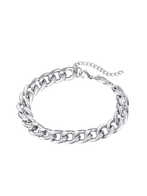 Open Sky Titanium Steel Hollow Geometric  Chain Hip Hop Link Bracelet 0