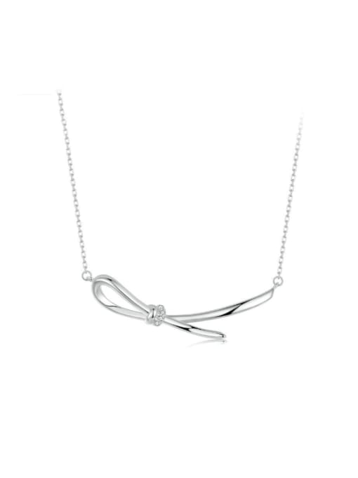 Jare 925 Sterling Silver Bowknot Minimalist Necklace 0
