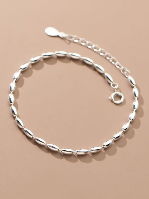 Rosh 925 Sterling Silver Geometric Minimalist Beaded Bracelet 2