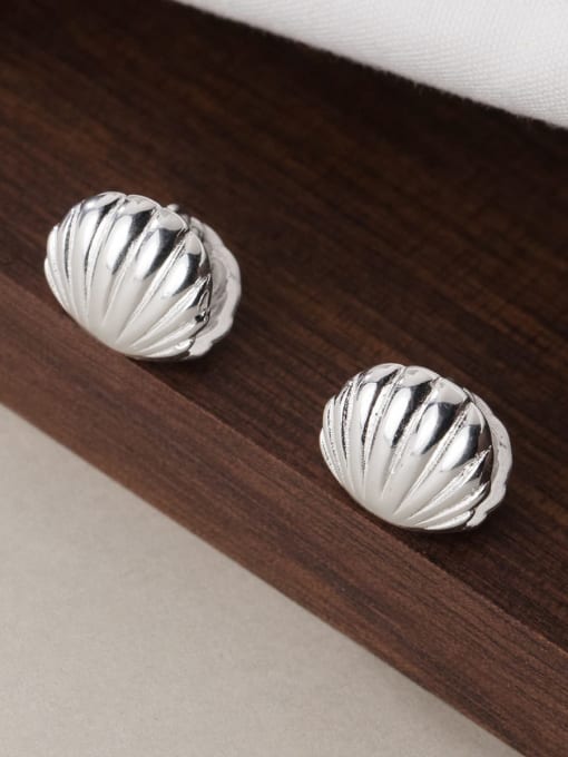 Rosh 925 Sterling Silver Geometric Minimalist Huggie Earring
