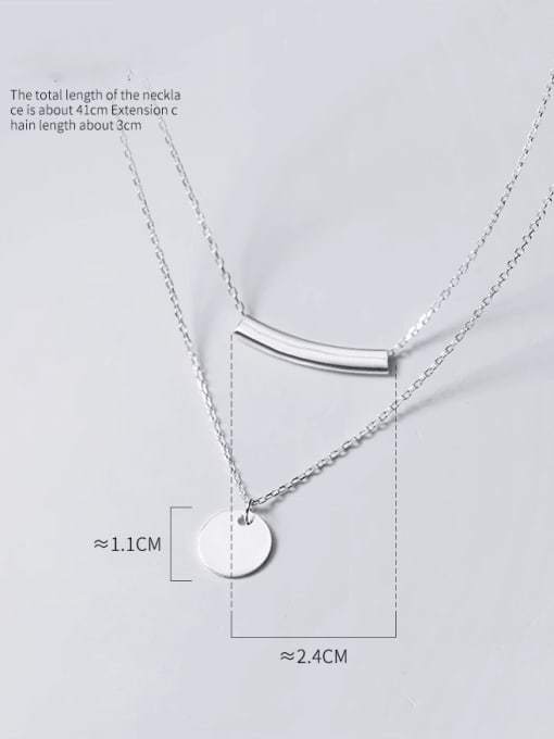 Rosh 925 Sterling Silver Geometric Minimalist Multi Strand Necklace 3