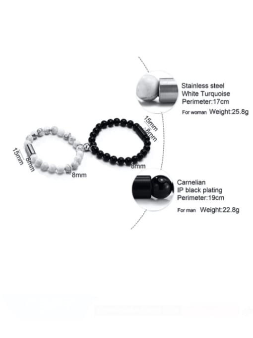 CONG Stainless steel Bead Round Hip Hop Beaded Bracelet 2
