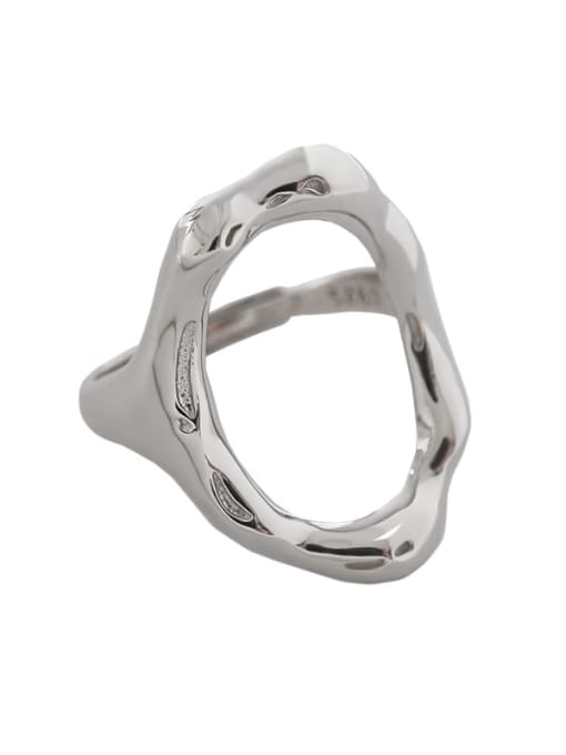 DAKA 925 Sterling Silver Hollow Geometric Minimalist Band Ring 4