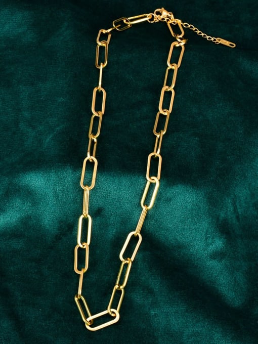 A TEEM Titanium Hollow  Geometric   Chain Vintage Necklace 2