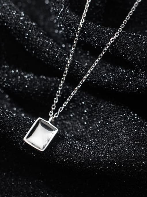 Rosh 925 Sterling Silver Smooth Geometric Minimalist Necklace 2
