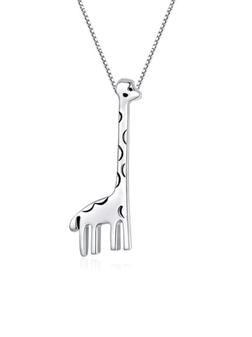 BLING SU 925 Sterling Silver Minimalist Deer  Necklace
