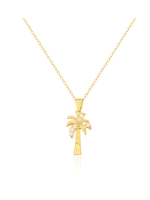 Boomer Cat 925 Sterling Silver With Gold Plated Personality Cross Coconut tree  Necklaces 0
