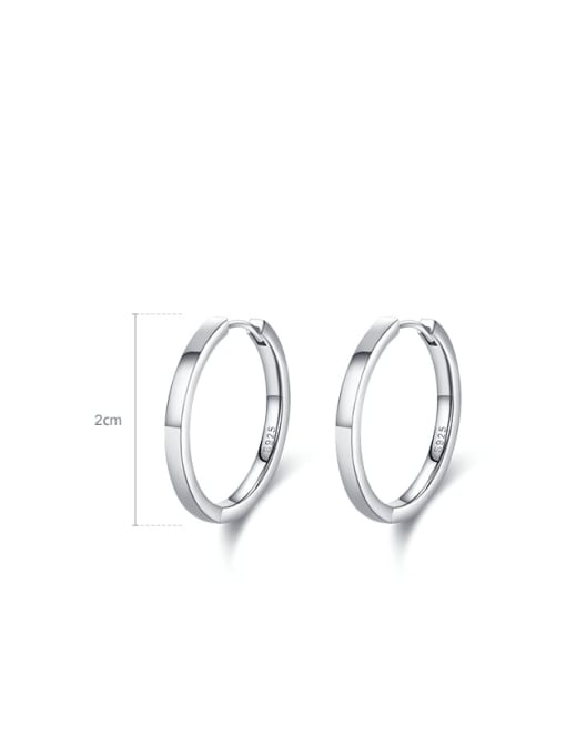 MODN 925 Sterling Silver Geometric Minimalist Hoop Earring 2