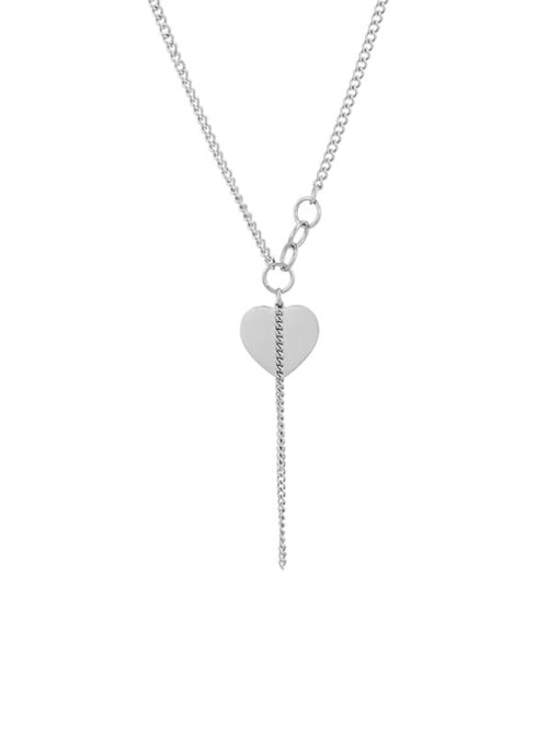 XP Titanium Steel Heart Dainty Lariat Necklace 0