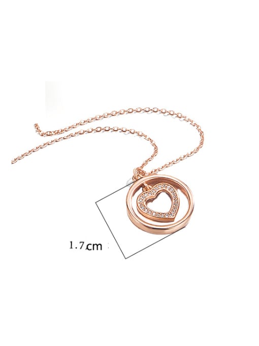 HAHN 925 Sterling Silver Cubic Zirconia Heart Minimalist Necklace 2