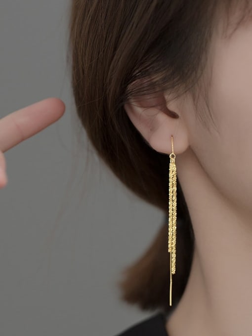 TASSEL EAR line gold 925 Sterling Silver Tassel Minimalist Threader Earring