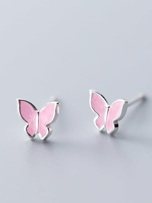 Rosh 925 Sterling Silver Enamel Butterfly Minimalist Stud Earring 0