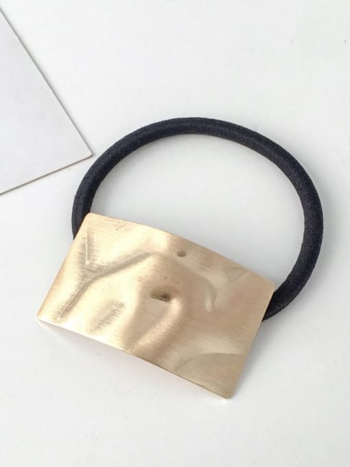 4 gold gravure rectangle Rubber band Minimalist Geometric Alloy Hair Rope