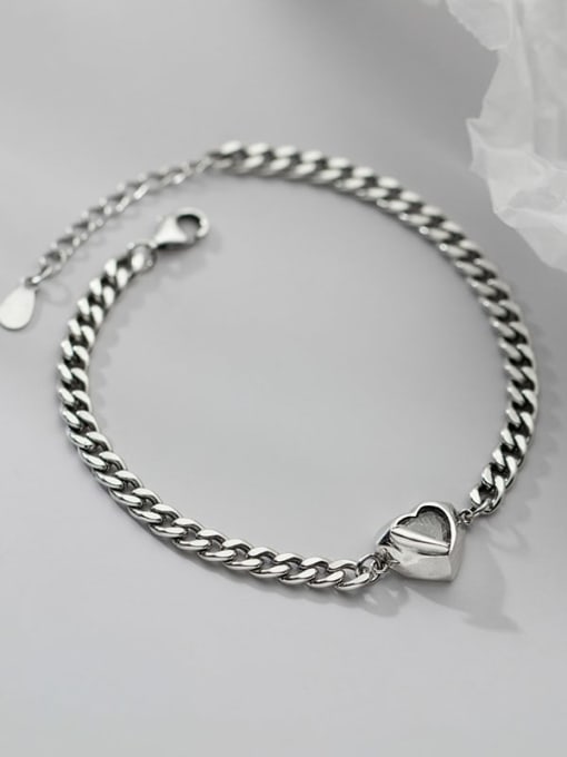 Rosh 925 Sterling Silver Geometric Vintage Link Bracelet