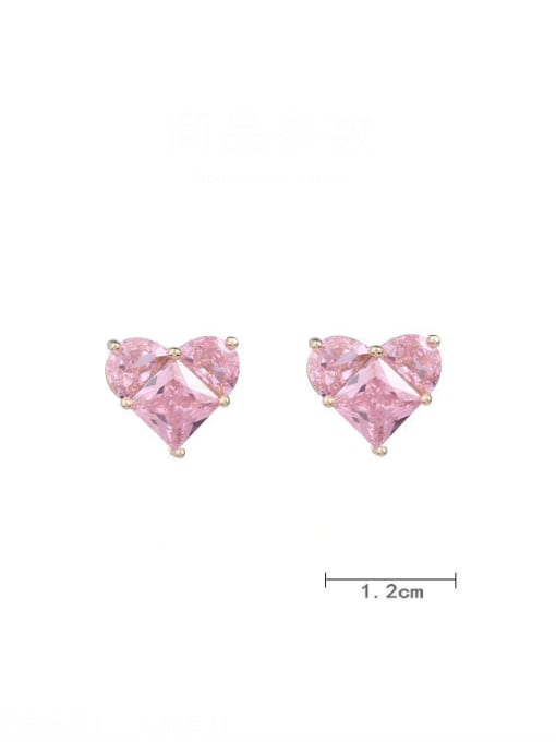 Luxu Brass Cubic Zirconia Heart Minimalist Stud Earring 3