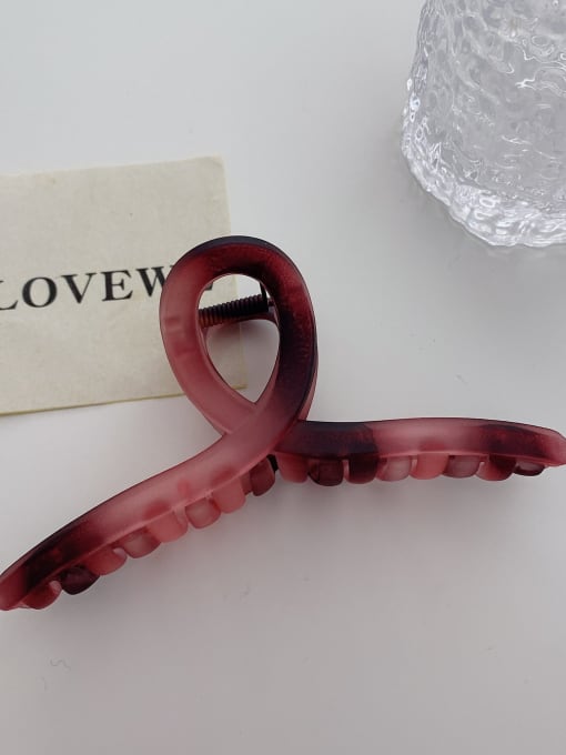 Wine red 13cm Cellulose Acetate Trend Geometric Multi Color Jaw Hair Claw