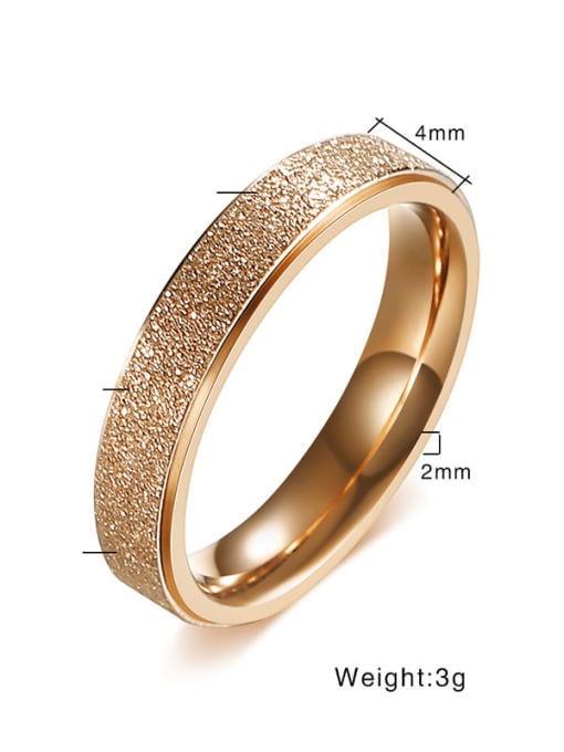 Rose Gold  Width 4MM Stainless steel Geometric Minimalist Band Ring