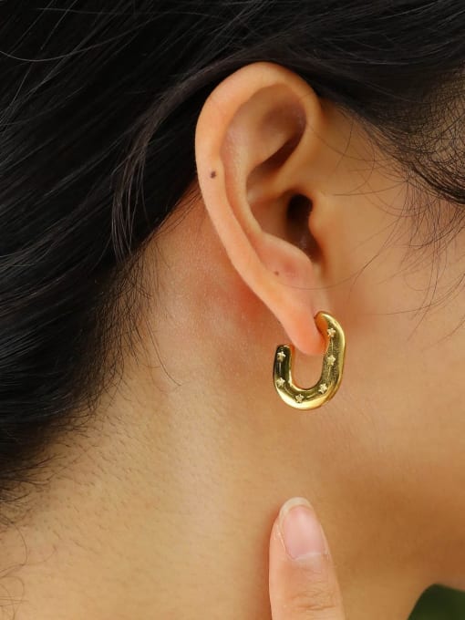 CONG Stainless steel Geometric Minimalist Stud Earring 1