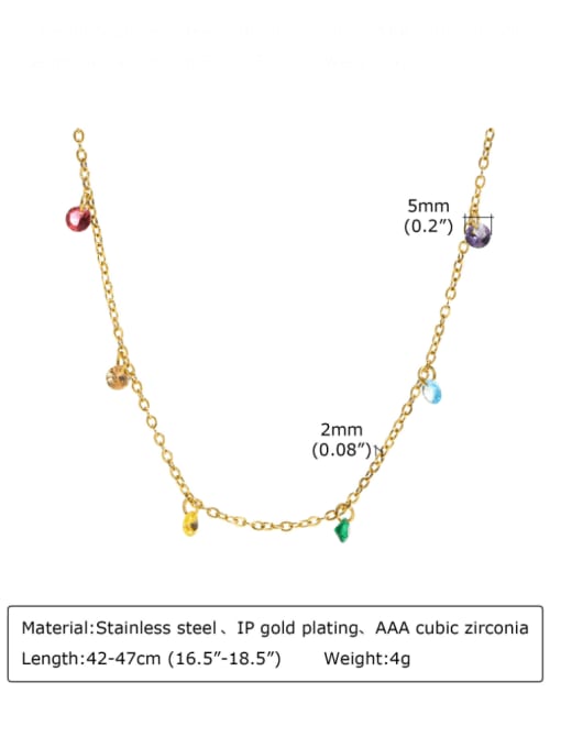 LI MUMU Stainless steel Rhinestone Geometric Minimalist Necklace 3