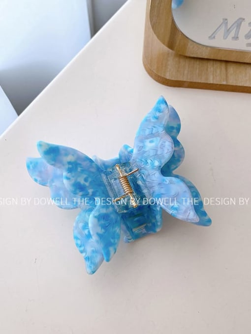 Light blue 8cm Cellulose Acetate Trend Butterfly Alloy Multi Color Jaw Hair Claw