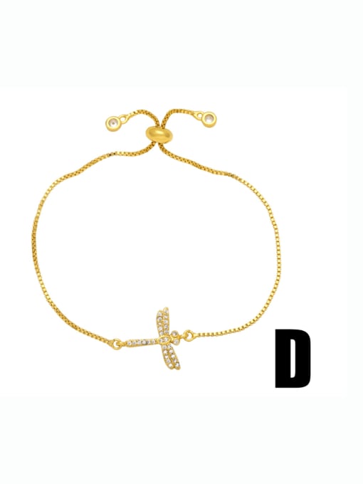D Brass Cubic Zirconia Butterfly Hip Hop Link Bracelet