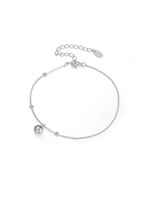 RINNTIN 925 Sterling Silver Beadc Minimalist Link Bracelet 2