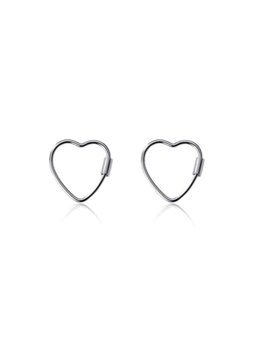 Rosh 925 Sterling Silver Heart Minimalist Huggie Earring 3